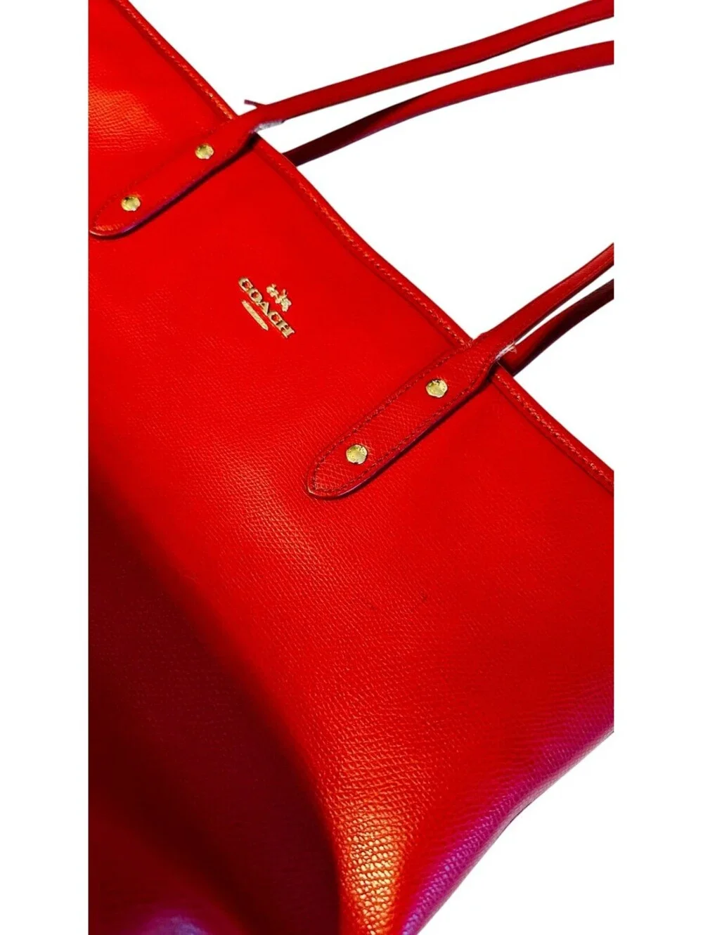Coach Red City Zipper Tote